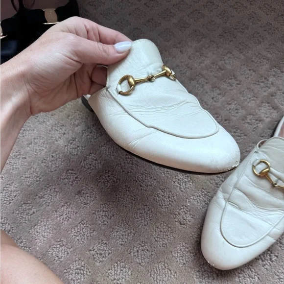 GUCCI PRINCETOWN LEATHER Slides White - Picture 4 of 4